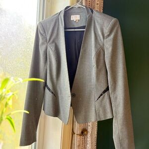 1. State gray cropped blazer with lace detail – Size 8